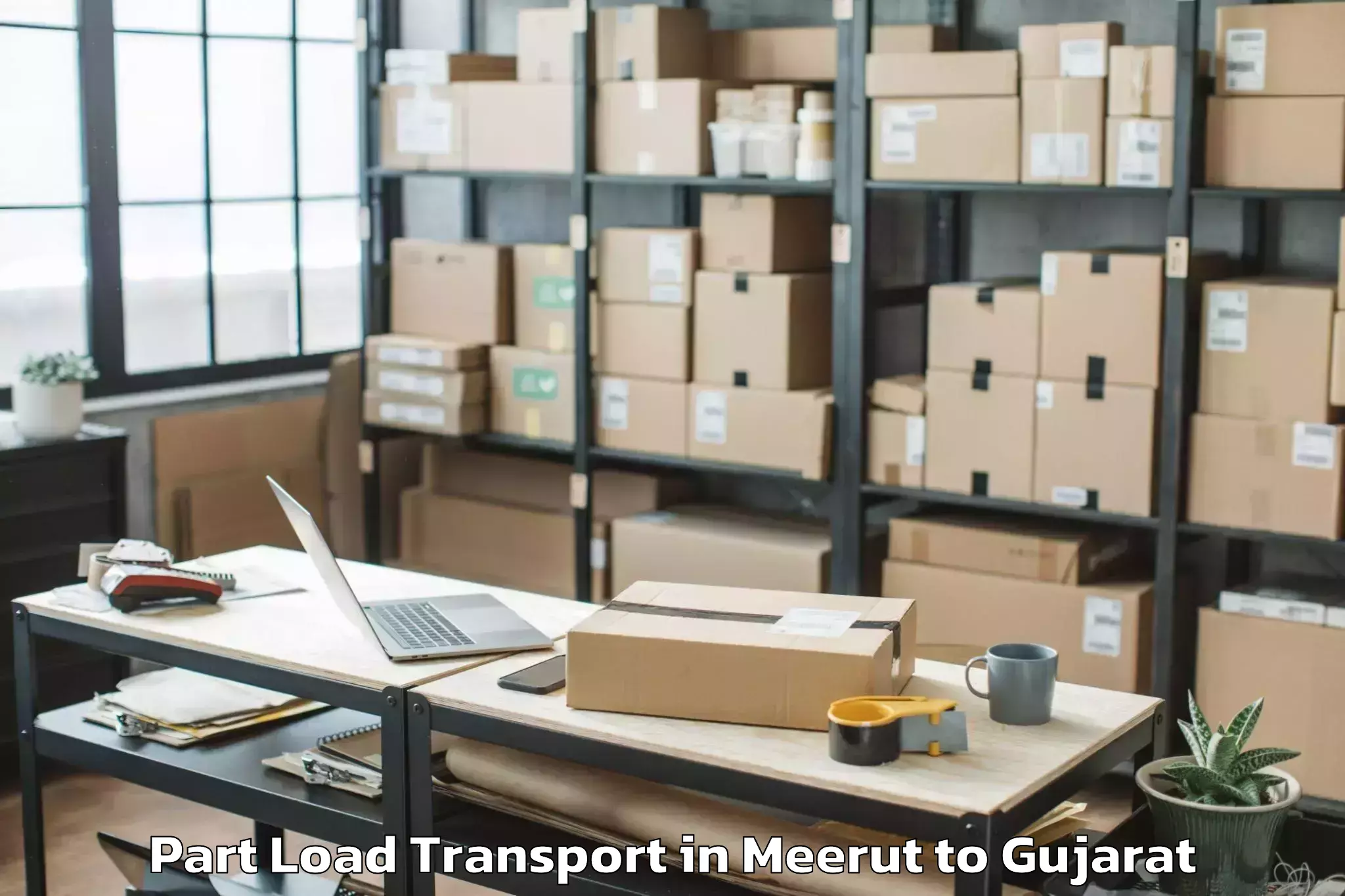 Meerut to Gujarat Ayurved University Jam Part Load Transport Booking